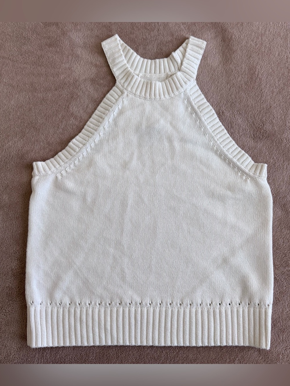 Banana Republic Ivory Knit Halter Sweater